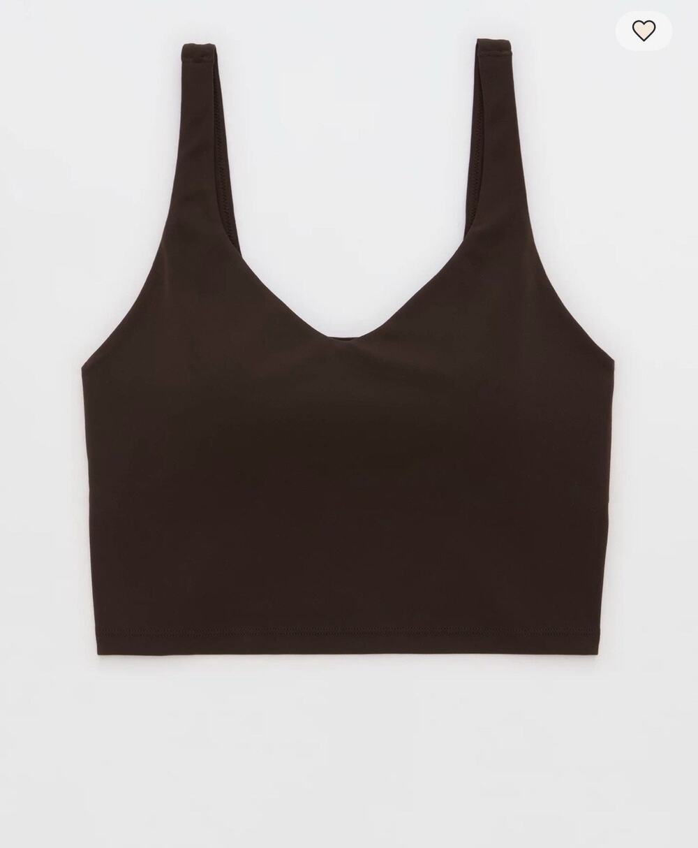 OFFLINE By Aerie Womens Size Small Brown Real Me Cropped Tank Top